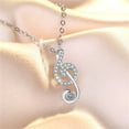 thumbnail image 2 of Valentine's Day Gifts for Woman Musical Note Necklace Cubic-Zirconia Necklace Gift For Women Gril Wonderful Gift Silver, 2 of 3
