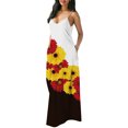 thumbnail image 4 of Lenago Robes d'Été Grande Taille pour Femmes Décontractées Imprimé Col Rond Poches Sans Manches Maxi Longue Robe d'Été Plage en Solde, 4 of 9