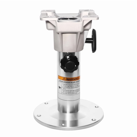 Adjustable Aluminum Boat Seat Pedestal, 13–19 Inch Height, Locking Design, Silver Finish