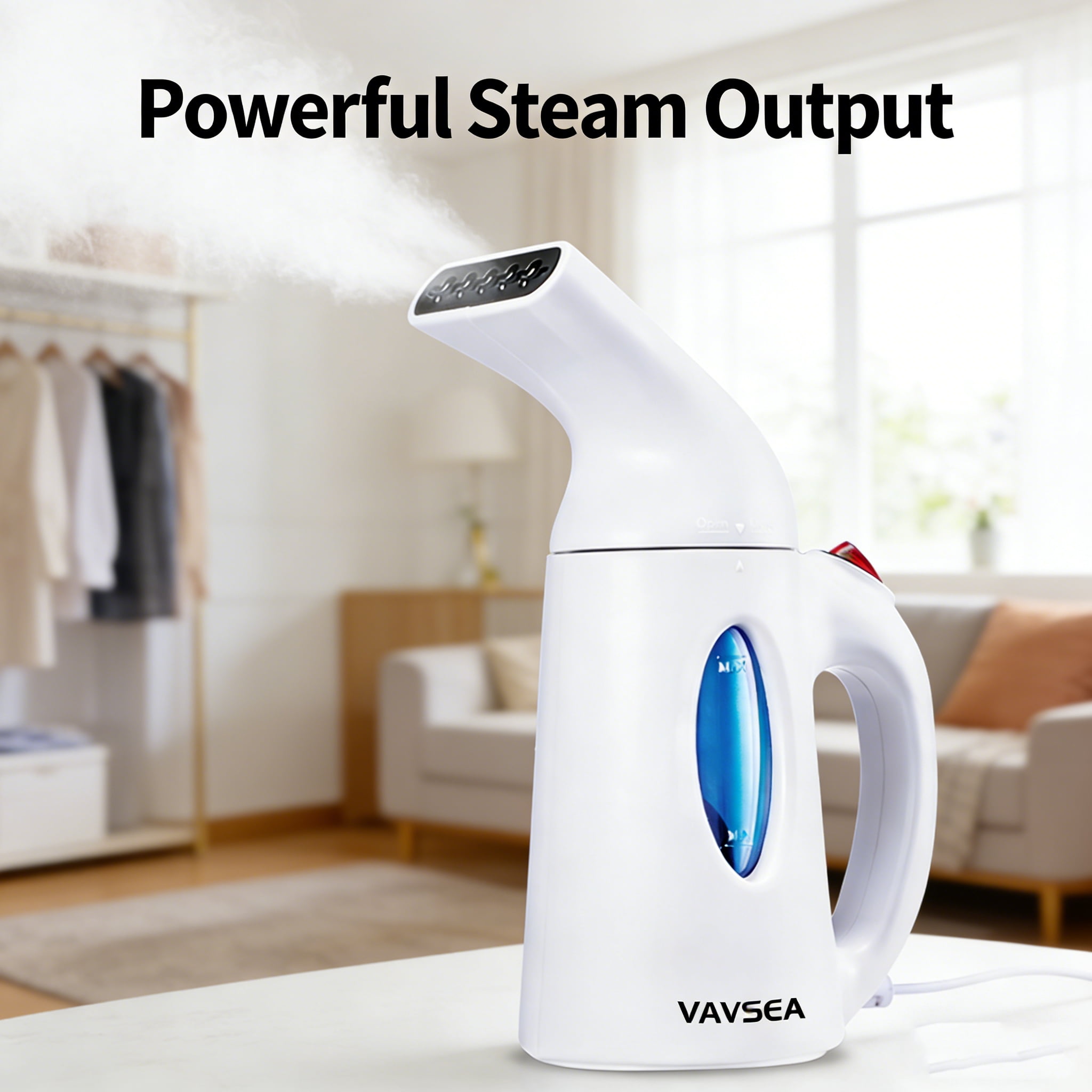 VAVSEA Clothes Steamer, Portable Garment Steamer, Auto Shut-off Function, Steam Iron, White