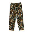 thumbnail image 6 of Uemuo Teal Leopard Pattern Women's Wide Leg Palazzo Lounge Pants with Pockets Light Weight Loose Comfy Casual Pajama Pants-Small, 6 of 9
