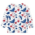 thumbnail image 4 of Taqqpue Girls 4th of July Shirt American Flag T-Shirts for Kids Toddler Summer 3/4 Sleeve Crewneck Tops Patriotic Tee Tops Boys Kids Independence Day Outfit 1-13 Years, 4 of 5