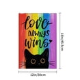 thumbnail image 4 of Gay Pride Love Always Wins Rainbow Small Decorative Garden Flag, LGBTQ Black Cat Yard Lawn Outside Pride Month Decor, Lesbian Bisexual Pansexual Outdoor Home Decoration Double Sided 12 x 18, 4 of 5