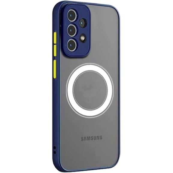 Galaxy A32 5G Case Magnetic [Compatible with Magsafe] Wireless Anti-Scratch Shockproof Matte Clear Full Camera Protection Slim Thin Phone Cover Case for Samsung Galaxy A32 5G 6.5"-Blue