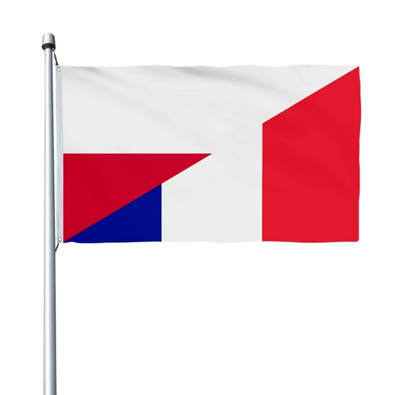 Aihccy Poland and France Flag with Brass Grommets Size - 3x5Ft
