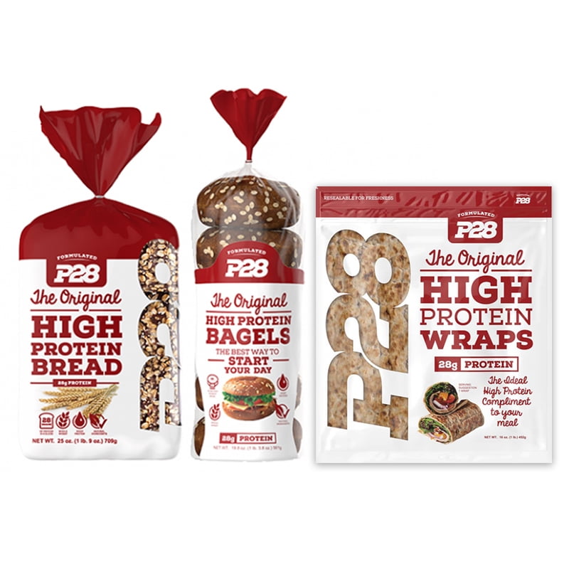 P28 Foods, High Protein Bread, Bagel, and Wrap Assortment Pack