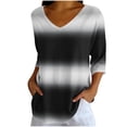 thumbnail image 2 of Gswybco 3/4 Sleeve Shirts for Women Casual Print Loose T-Shirt Dressy Blouse Sporty Business Work Pullover Tops V-Neck Tunic Tops, 2 of 7