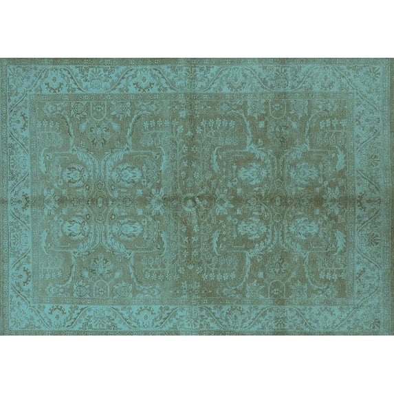 Ahgly Company Indoor Rectangle Oriental Light Blue Industrial Area Rugs, 4' x 6'
