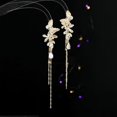 thumbnail image 2 of Light Luxury High-end Earrings, Long Two-wear Butterfly Flower Tassel Earrings, Silver Needle Zircon Cold Wind Earrings, Female., 2 of 9