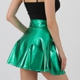 thumbnail image 6 of qolati Women's Glitter Pleated Mini Skirts Y2k High Waisted Flowy A-Line Short Skirt Vintage Dance Party Skating Skirt, 6 of 7
