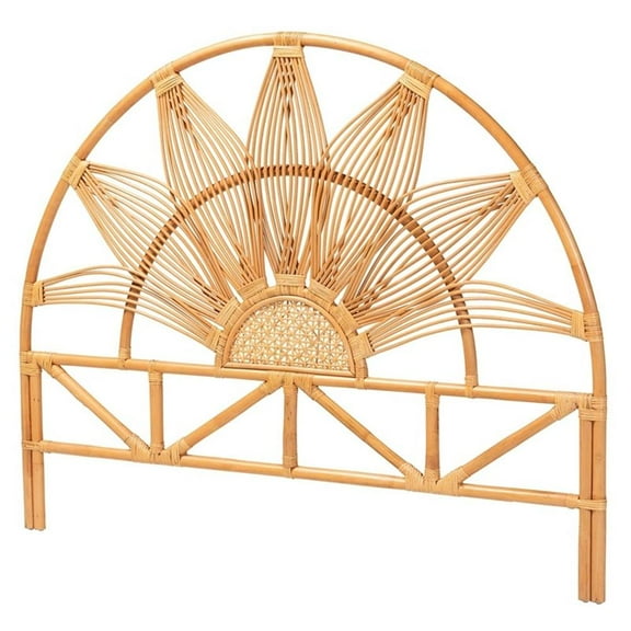 Bowery Hill Bohemian Natural Rattan King Size Standalone Headboard