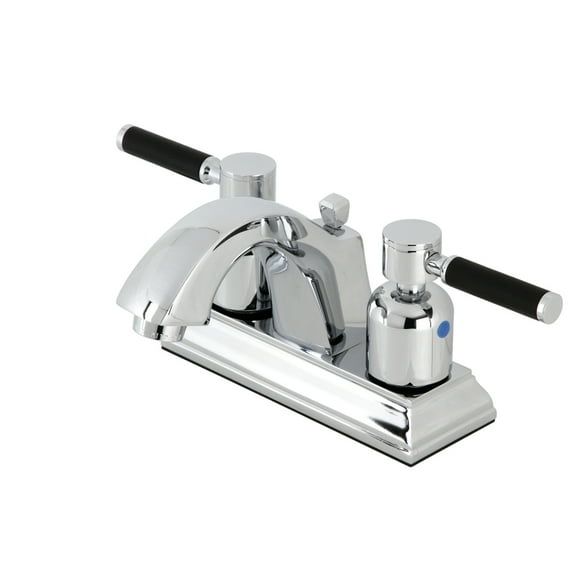 Kingston Brass FSC4641DKL Kaiser 4 in. Centerset Bathroom Faucet with Pop-Up Drain, Polished Chrome