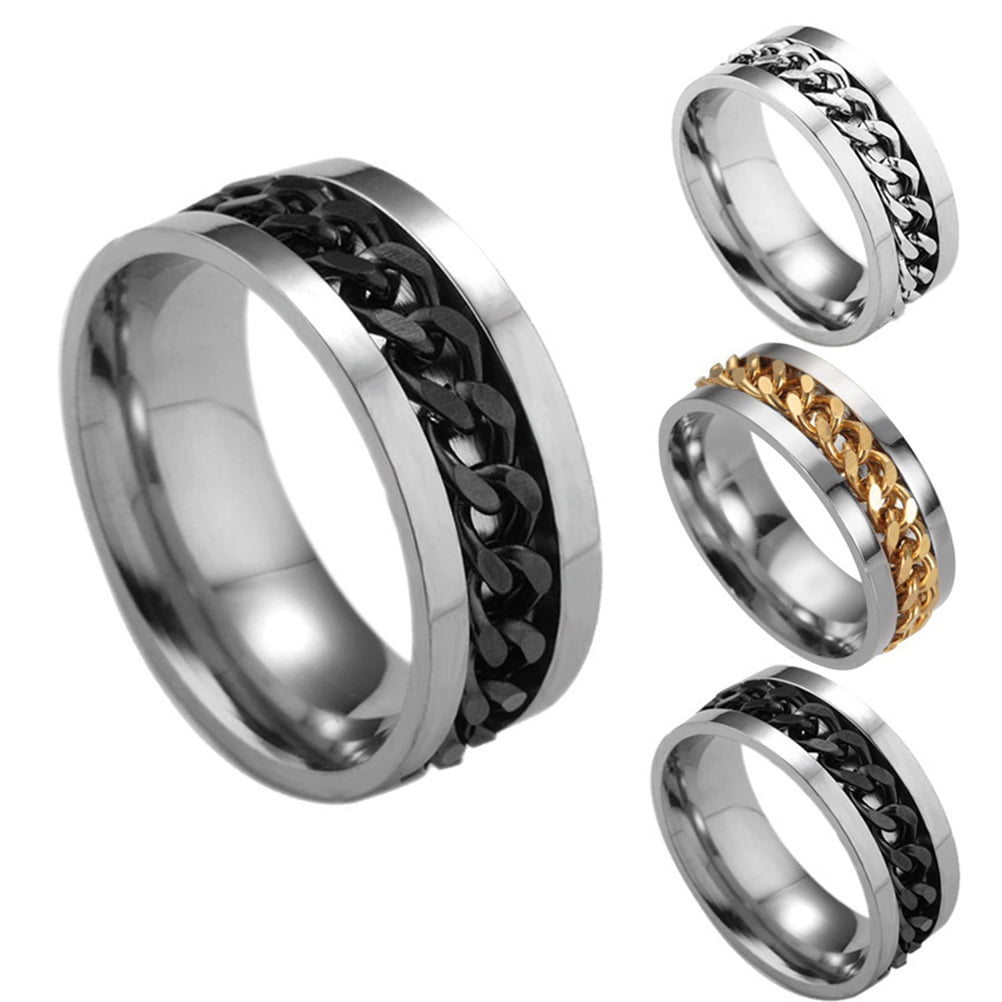 Simple Ring Delicate Finger Ring Stainless Steel Jewelry Creative Ring  Fashion Finger Ring for Man Boy Male (Steel Color With Box Size 5) -  Walmart.com