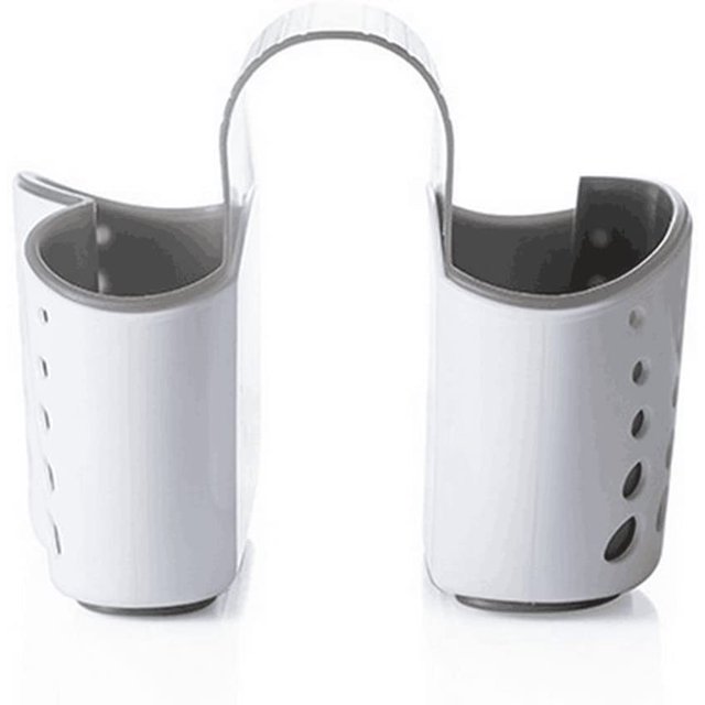 Soporte de esponja para fregadero de cocina - Escurridor tipo cesta colgante - Cesta de doble uso - Escurridor creativo (blanco) Rojo Verde