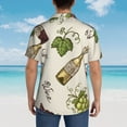 thumbnail image 4 of Kll Men'S Hawaiian Shirt Short Sleeve Button Down Beach Shirts-Grapes Bbottles Wine, 4 of 7