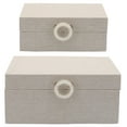 thumbnail image 3 of Sagebrook Home Wood, Set of 2 7/9" Box with Ring Detail, Beige, 3 of 5