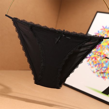 

Ice silk seamless sexy thin lacebreathable cotton crotch low waist panties