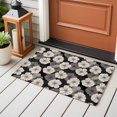 thumbnail image 4 of 2x3 Ft Entryway Area Rug, Vintage Flowers Kitchen Rug Runner Washable Floor Mat, Black Farmhouse Pastoral Chic Floral Non Slip Indoor Door Mat Throw Carpet for Bathroom Living Room Bedroom, 4 of 8