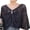 Black, variant on Breathable Openwork Crochet Shawl Wrap Detachable Collar For Women Lightweight Layering Casual Wear Accessory