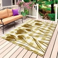 thumbnail image 4 of Outdoor Rug 3x5 ft Yellow Tulip Flowers Outdoor Large Area Rug Non Slip Rubber Floral Buffalo Plaid Front Door Mat RV Rug Camping Carpet Patio Outdoor Rugs for Backyard Balcony Deck Porch Indoor, 4 of 9