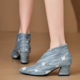 thumbnail image 2 of NECHOLOGY Botas Mujer Adulto Femenino Zapatos Botines para mujer Botas nuevas de estilo vintage para mujer, botas vaqueras para niña, botines de manga corta con tacón grueso (BU2, 7), 2 of 5
