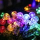thumbnail image 4 of Guirnalda de luces solares con forma de globo, bolas de cristal, luces LED impermeables, 8 modos Colorido 9.5m 50Bulbs, 4 of 9
