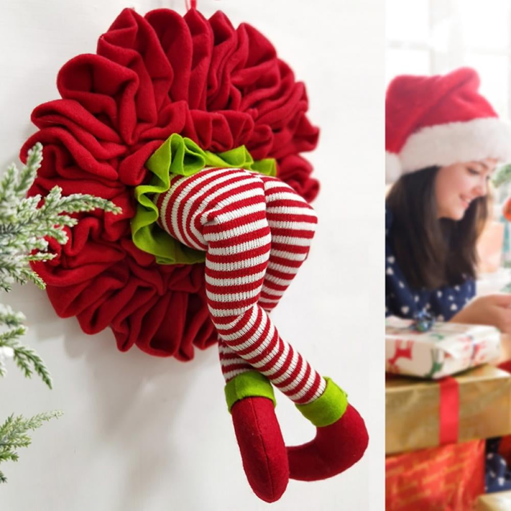 Elf on Wreath Stocking Holder 7 Inches 