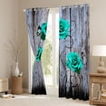 thumbnail image 3 of Castle Fairy Teal Rose Blackout Curtains Set of 2 (52x84 Each),Butterfly Window Curtains, 3 of 6