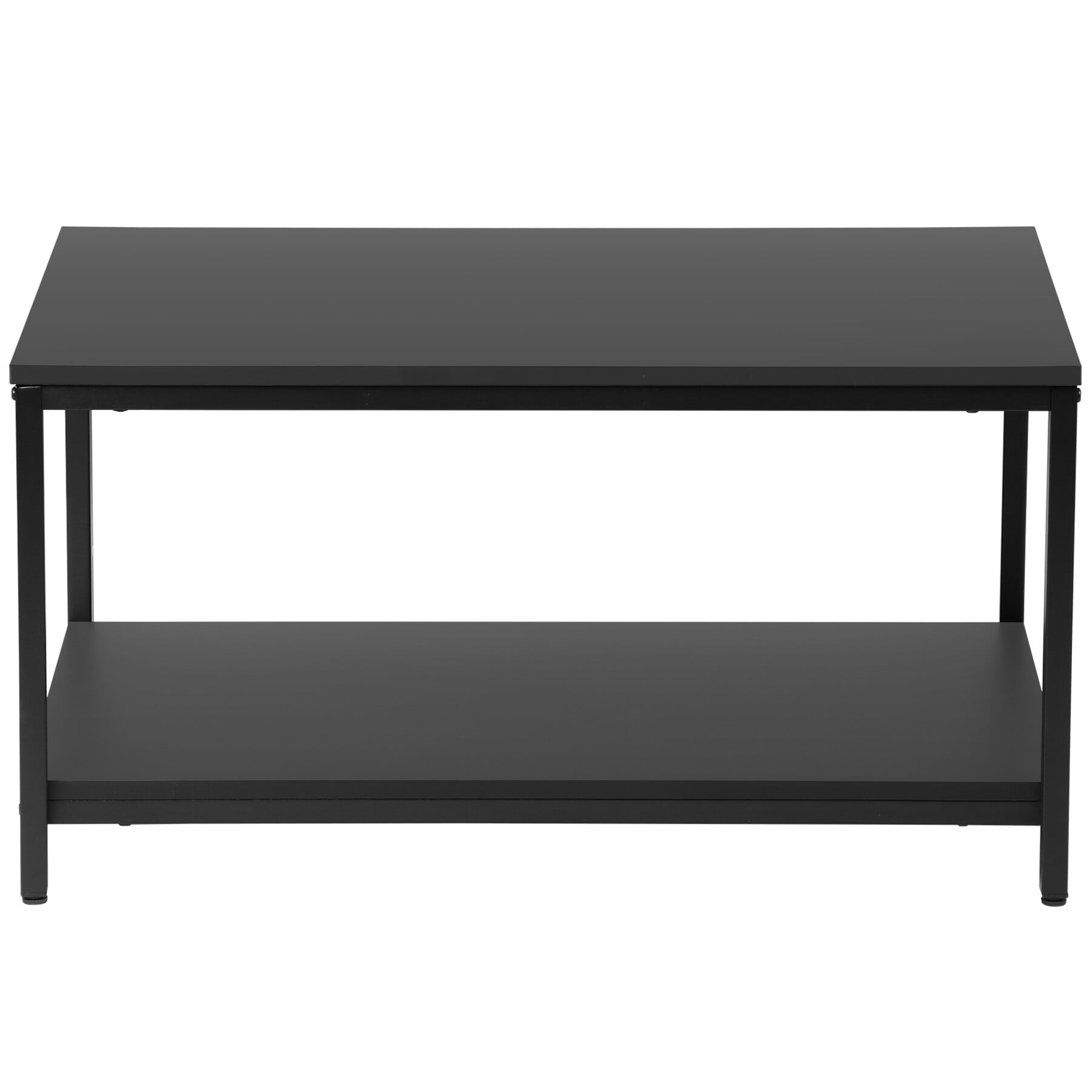 HomGarden Modern Rectangle Wood Coffee Table Indoor Cocktail Table, Black