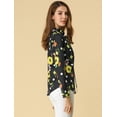 thumbnail image 4 of INSPIRE CHIC Blusa Floral De Manga Larga Con Lunares Y Escote Con Volantes Para Mujer Negro S, 4 of 6