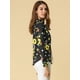thumbnail image 4 of INSPIRE CHIC Blusa Floral De Manga Larga Con Lunares Y Escote Con Volantes Para Mujer Negro S, 4 of 6