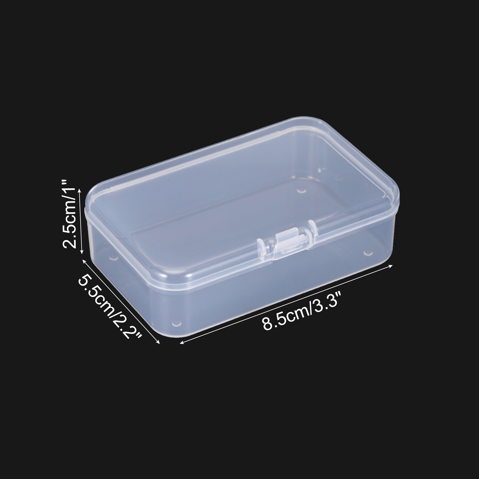 Unique Bargains Storage Box with Hinged Lid Plastic Stackable Organizer 3.3x2.2x1