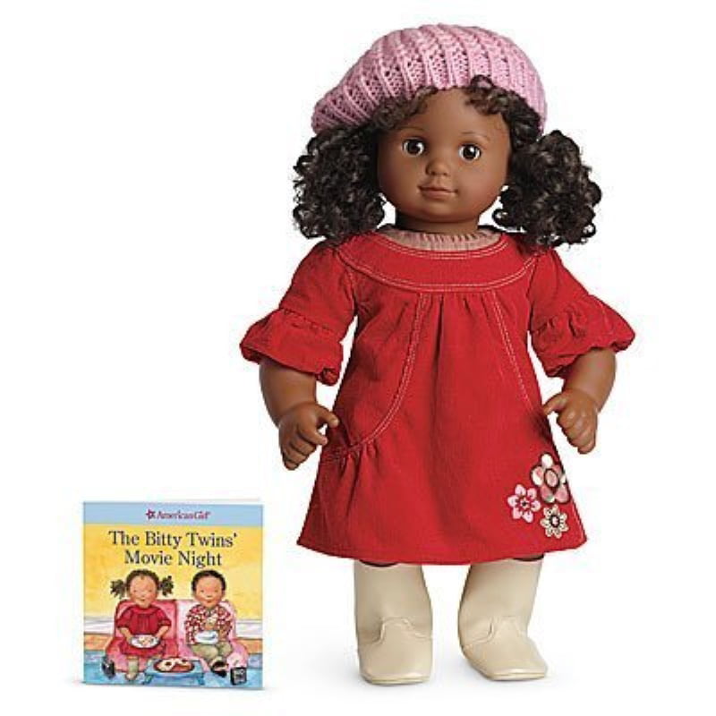 Details about   New American Girl Bitty Twins Doll Red Flower Dress & Learn to Share Book 