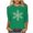 Green, variant on Women's Round Neck Holiday Blouse Three Quarter Sleeve Featuring a Christmas Snowflake Design Tees Tshirts Tops My Items