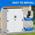 thumbnail image 2 of Dextrus Tall Outdoor Storage Shed, Vertical Lockable Tool Storage Resin Shed for Garden, Garage, Patio, No Shelves Included, Off-White, 2 of 9