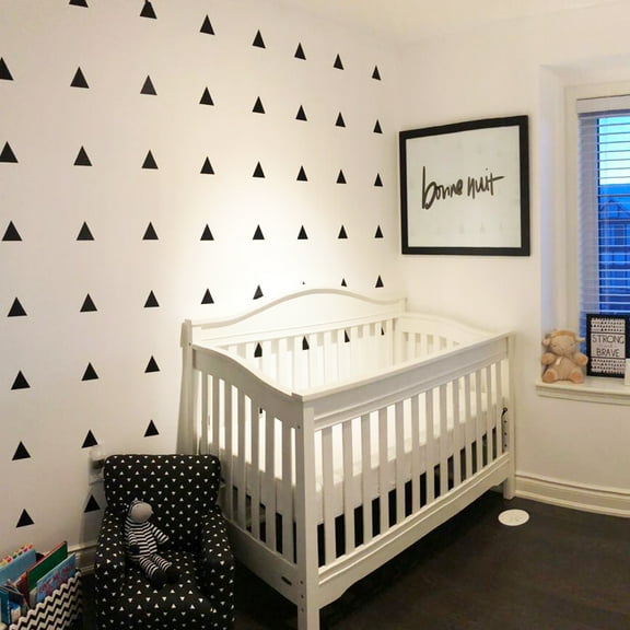 Triangle Self Adhesive Decals Triangles Wall Pattern Vinyl Decal Stickers Size: 2.5"x3.5" each Set of 60 - Color: Black