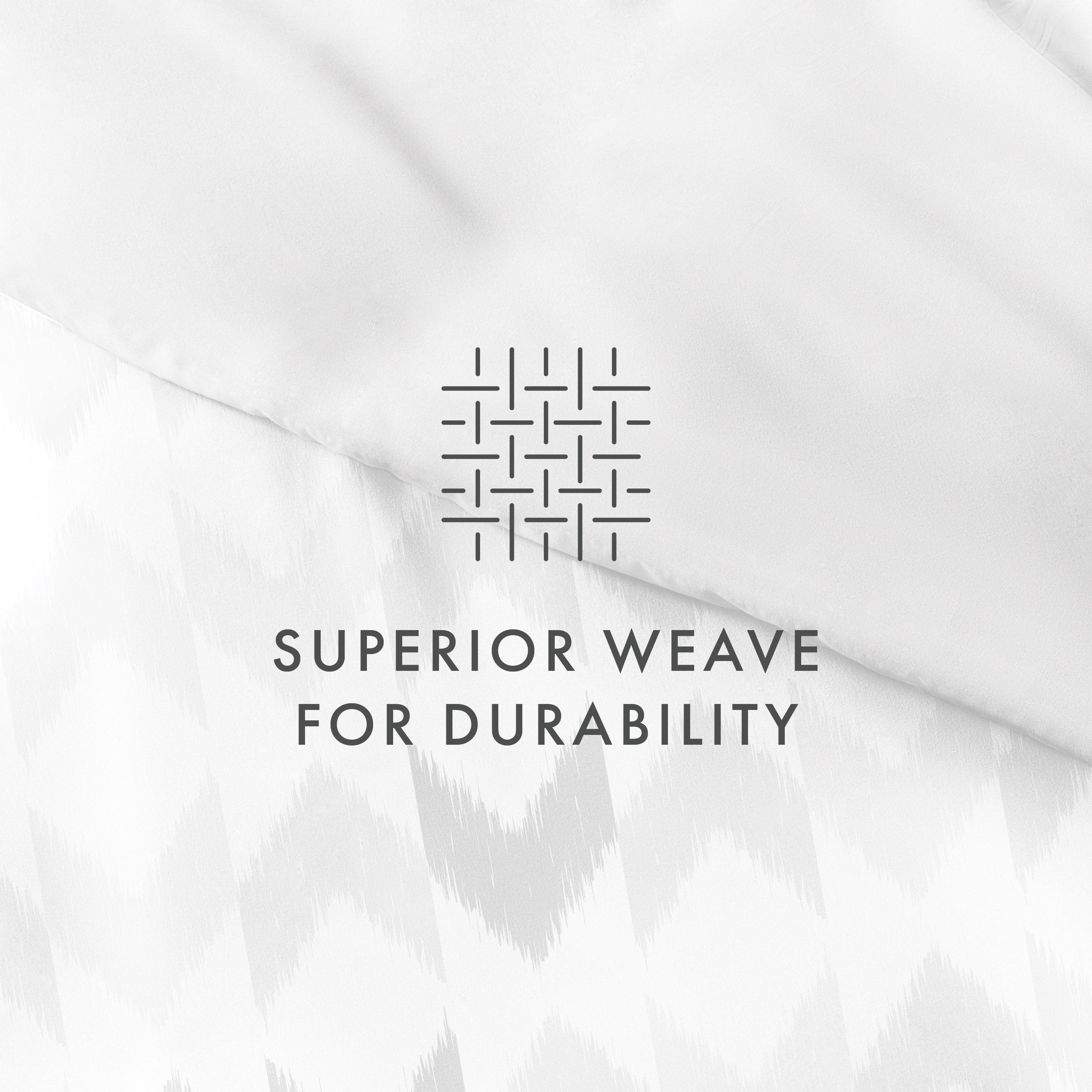 Noble Linens Gray Reversible Chevron Sleep Print 3-Piece Duvet Cover Set, Full/Queen
