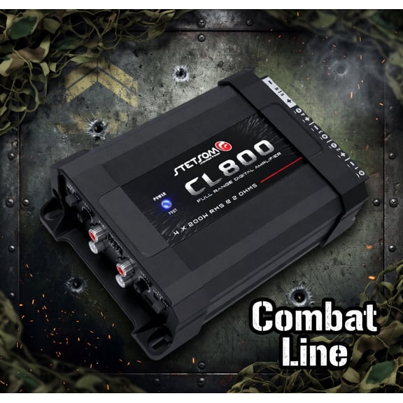 Stetsom Combat CL 800x4 2 Ohm 200W x4 Full Range Bridgeable Amplifier