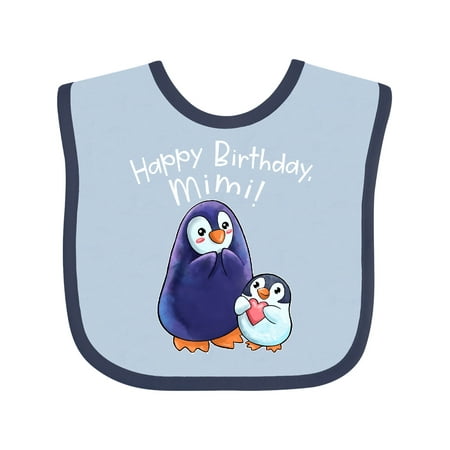 

Inktastic Happy Birthday Mimi!- Cute Penguins Gift Baby Boy or Baby Girl Bib