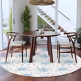 thumbnail image 3 of Round Rug 7Ft Washable Non-Slip, Pink Blue Flower Circle Area Rugs for Living Room Bedroom, Spring Watercolor Floral Plant Textured Indoor Floor Mats Carpet Runner for Home Decor Aesthetic, 3 of 8