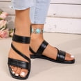 thumbnail image 4 of Viluyesy Womens Flat Slide Sandals, Summer Casual Elastic Strappy Square Toe 2026 Fashion Comfortable Shoes Black US9.5, 4 of 9