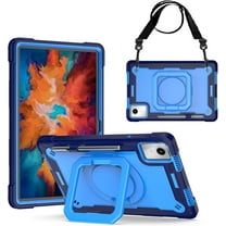 elitegadget Case for Lenovo Tab M11 11 inch Tablet (TB-330FU / TB-331FC) 2024 Released - Heavy Duty Impact Resistant Case Cover with Rotating Ring Stand (Navy Blue/Blue)