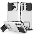 thumbnail image 1 of for Samsung Galaxy S22 Plus Military Grade Heavy Duty Shockproof Protection Case, with Bracket and Lens Slide Window Hybrid 2 in 1 Phone Cover for Samsung Galaxy S22 Plus, White, 1 of 11