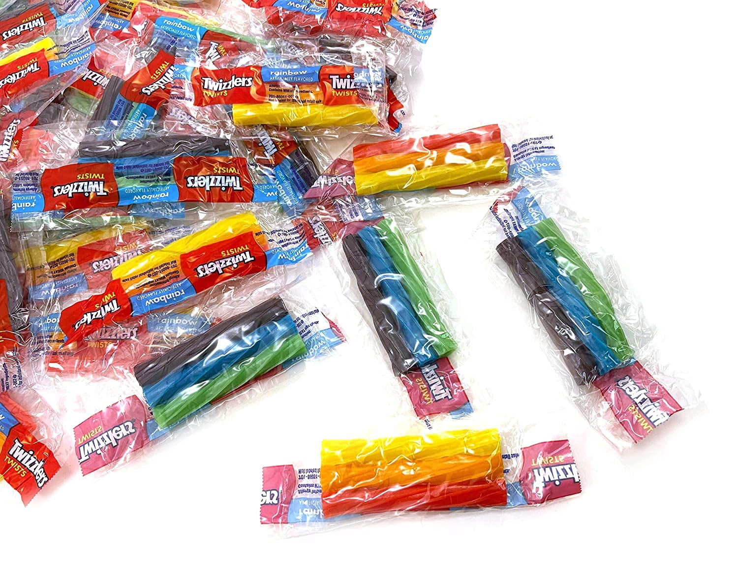Twizzlers Twists Rainbow Wrapped Candy 2 Pounds Triple Twist Pack