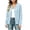 Light Blue, variant on Women's Open Front Cardigans, Casual Long Sleeve Knitted Collared Cardigan Sweaters for Women Red Size M