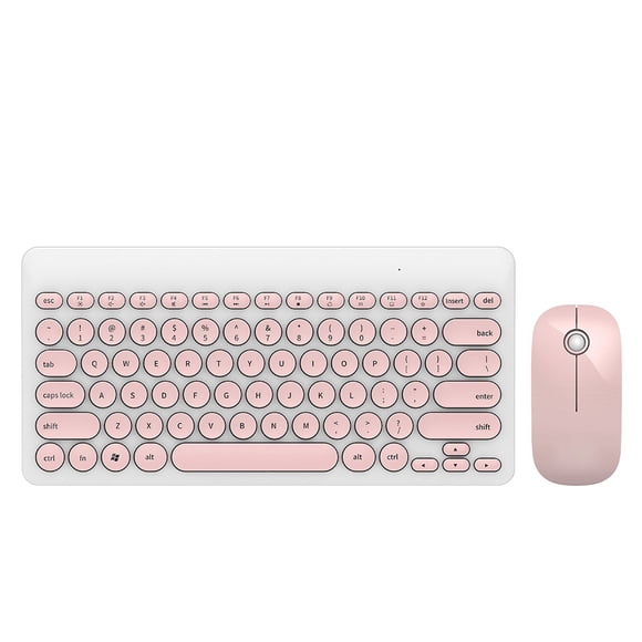 IK6620 2.4ghz Wireless 90 Keys + Multimedia Keyboard And Mouse Set (White and Pink)
