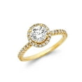 thumbnail image 2 of 14k White Solid Italian Gold CZ Round Halo Wedding Ring, 2 of 2
