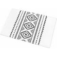 thumbnail image 2 of Shag Bath Rugs Boho Retro Black Geometric Pattern Plush Soft Fluffy Doormat Floor Carpet,Non-Slip Living Room Bedroom Kitchen Entryway Door Mats Tribal Stripes on White, 2 of 6