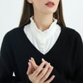 thumbnail image 4 of Baqcunre Detachable Collar, Women Solid Ruffle Detachable Blouse with False Collar Half Elastic Waist Shirt Collar, Ties for Men, ,, 4 of 6