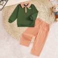 thumbnail image 2 of TOWED22 Toddler Girl Baby Clothes Fall Winter 2Pcs Set Long Sleeve Soft Tee + Joggers Cute Outfits Daily Wear(Dark Green,3-4 Y), 2 of 7